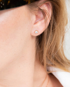 Puces d'oreilles diamants Oursin