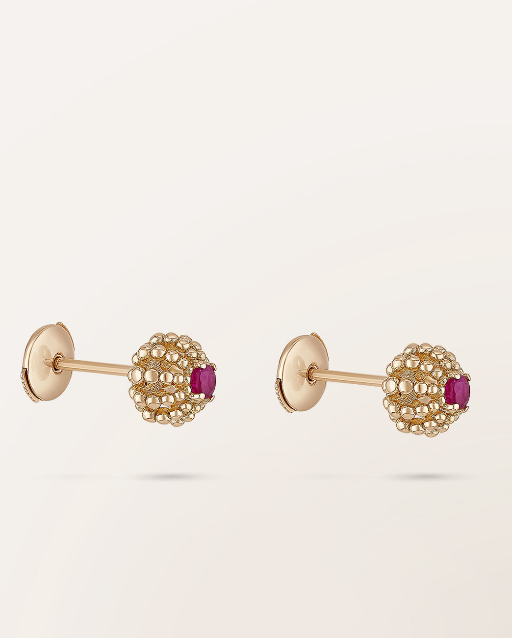 Boucles d'oreilles rubis Minis Oursins - Barth Monte-Carlo