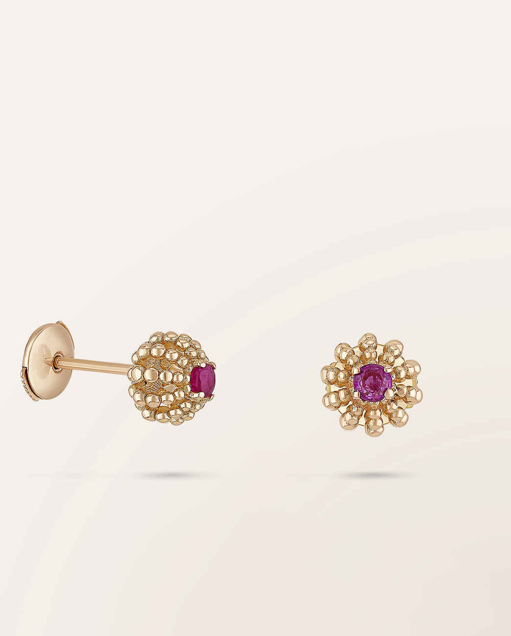 Boucles d'oreilles rubis Minis Oursins - Barth Monte-Carlo